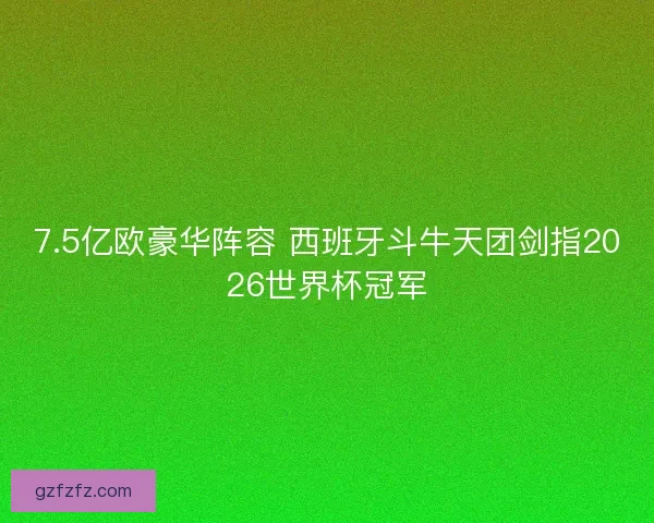 7.5亿欧豪华阵容 西班牙斗牛天团剑指2026世界杯冠军 7.5亿欧豪华阵容 西班牙斗牛天团剑指2026世界杯冠军