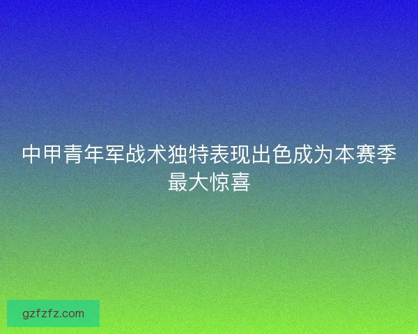 中甲青年军战术独特表现出色成为本赛季最大惊喜