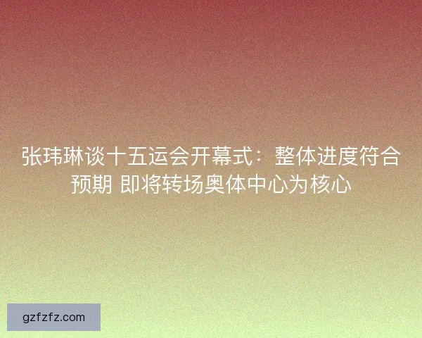 张玮琳谈十五运会开幕式：整体进度符合预期 即将转场奥体中心为核心
